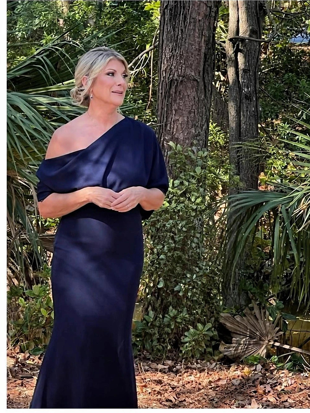 One-Shoulder Blue Maxi Dress Like New